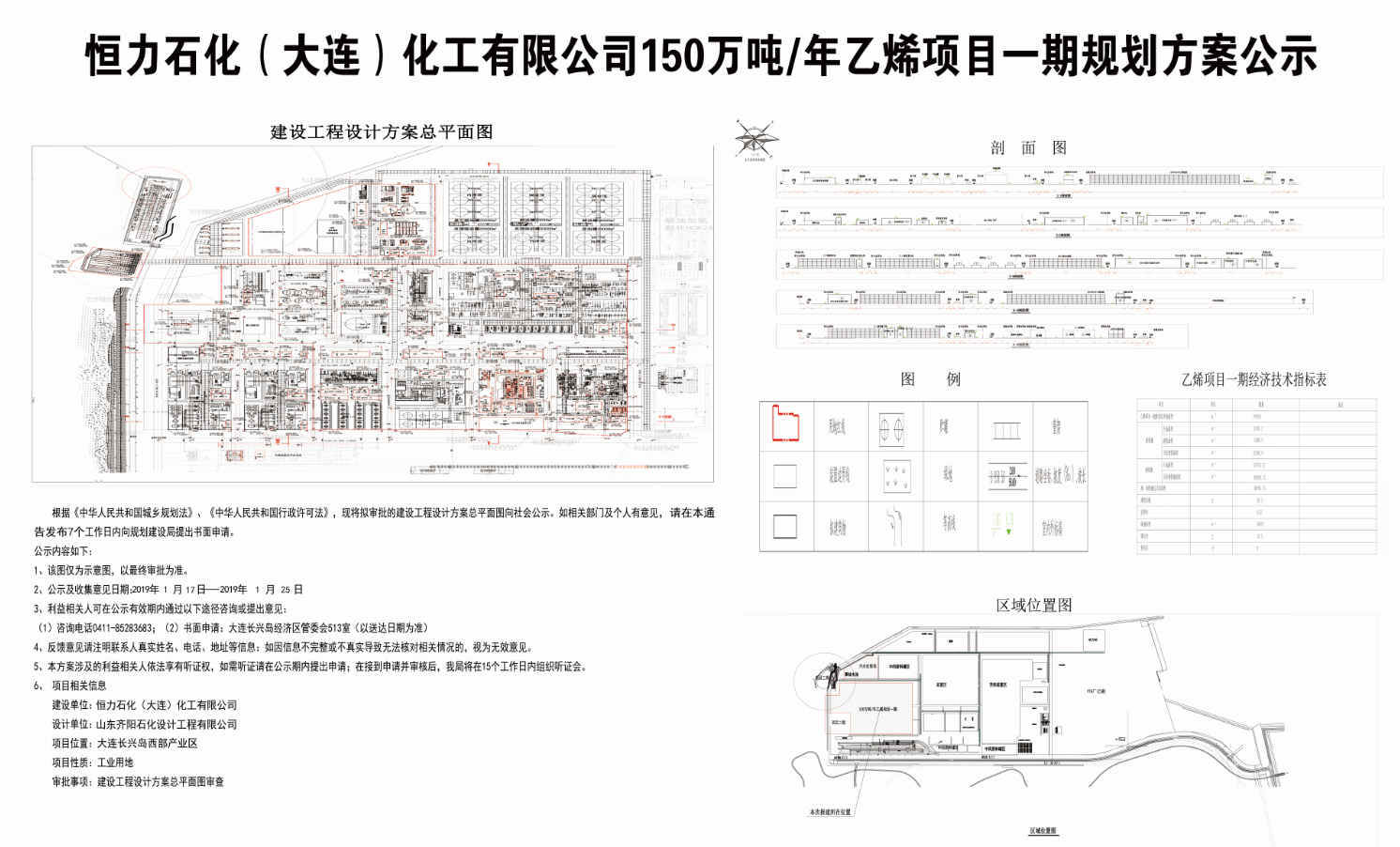 恒力石化(大连)化工有限公司150万吨/年乙烯项目一期规划方案公示